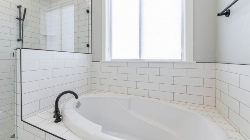 Refinished Tub with Decorative Tile